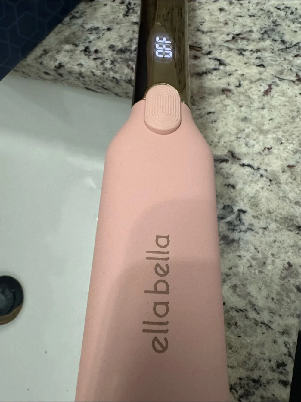 Ella Bella pink titanium flat Iron with Heat Sleeve and glove.